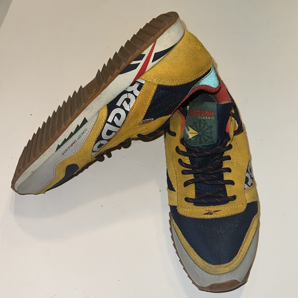 Classic Reebok Leather Ripple Altered Yellow Navy - Picture 3 of 3